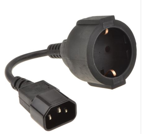 IEC C14 to Schuko Adaptor Lead